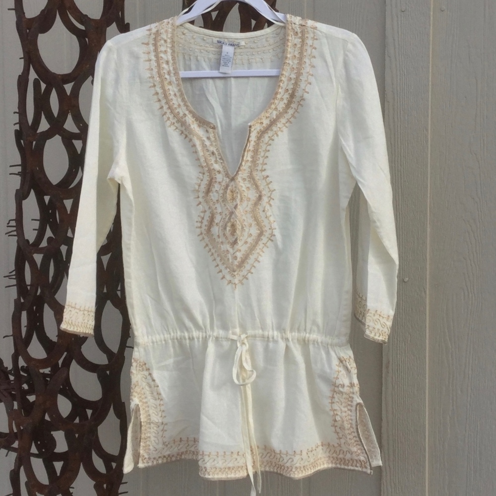 4/25 🌵🌵🌵 Lucky Brand Tunic Gold Embroidery
